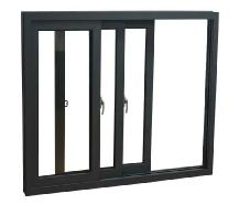 Grey sliding window frame