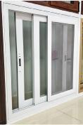 White sliding window frame