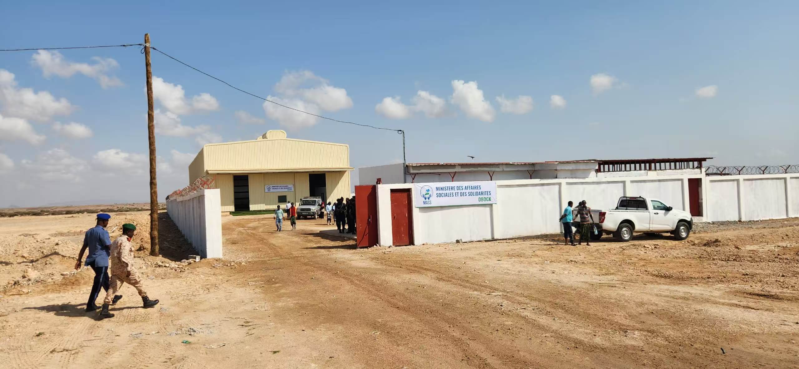 Completed exterior view of a Djibouti steel structure building project by Ganyo