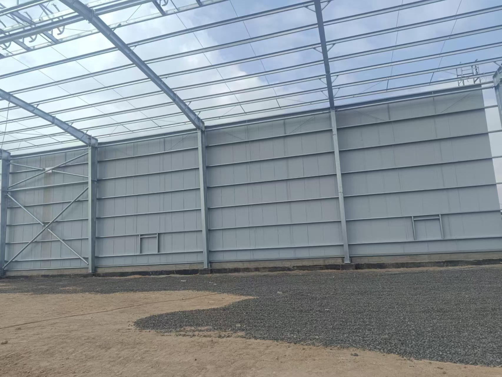 Wall cladding and interior framing progress on the Djibouti steel structure building