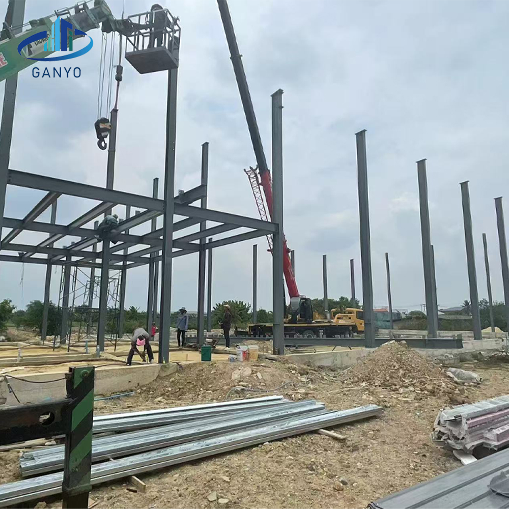 Crane and lift equipment supporting steel frame erection for the Thailand workshop project