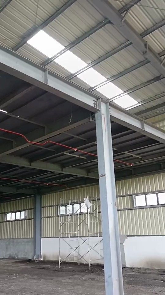 Roof skylights and side wall enclosure inside a steel structure warehouse in the Philippines